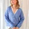Coziness mohairneuletakki, heavenly blue