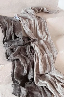 Crochet mesh puuvillahuivi, taupe