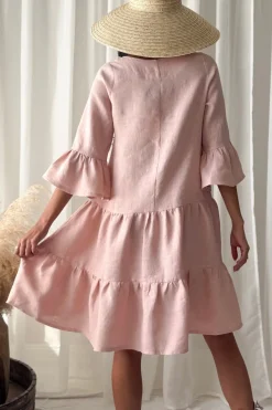 Daffodil pellavamekko, sorbet pink