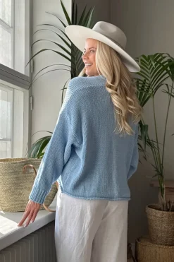Dalia puuvillaneuletakki, vaaleansininen