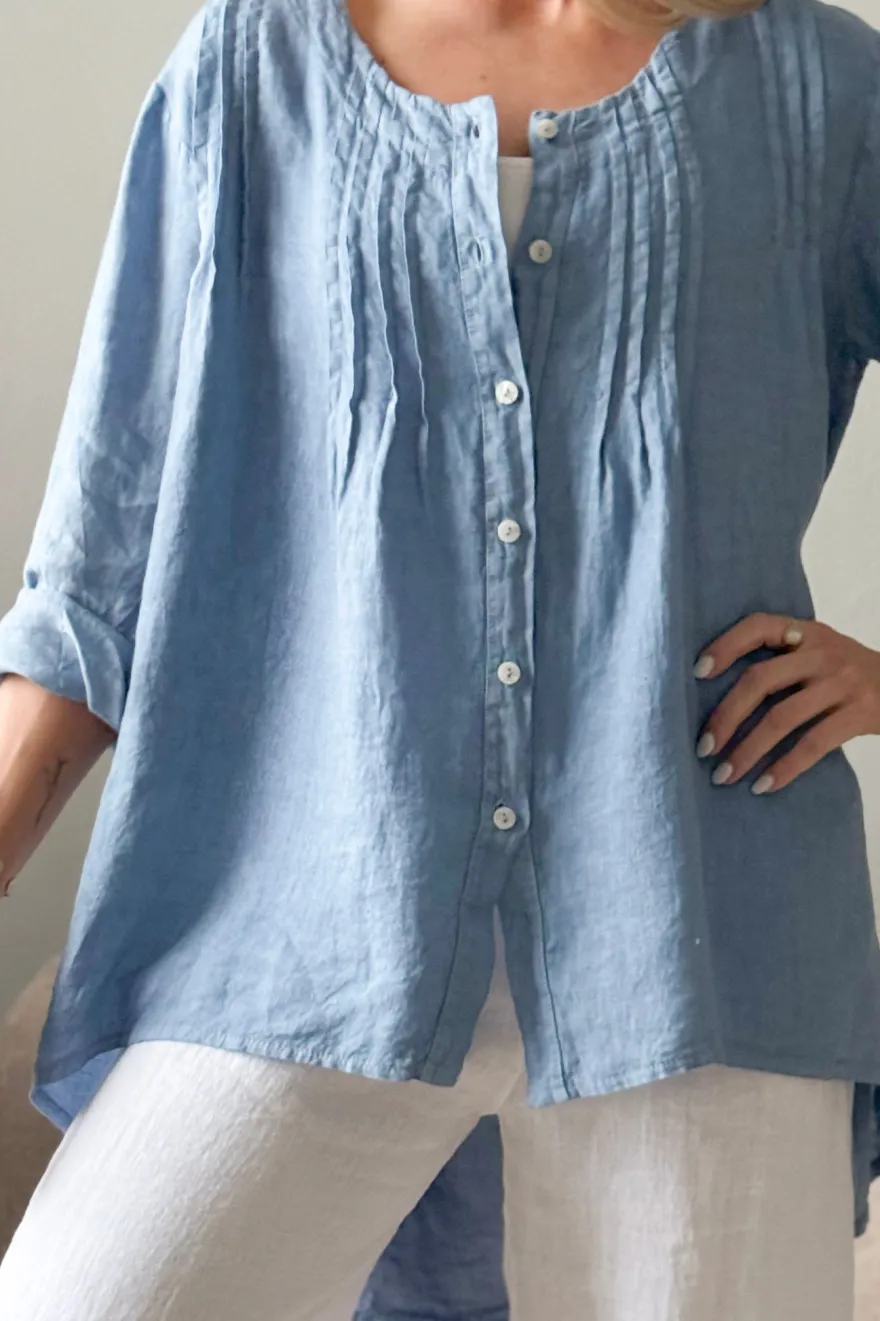 Deanna pellavatunika, denim blue