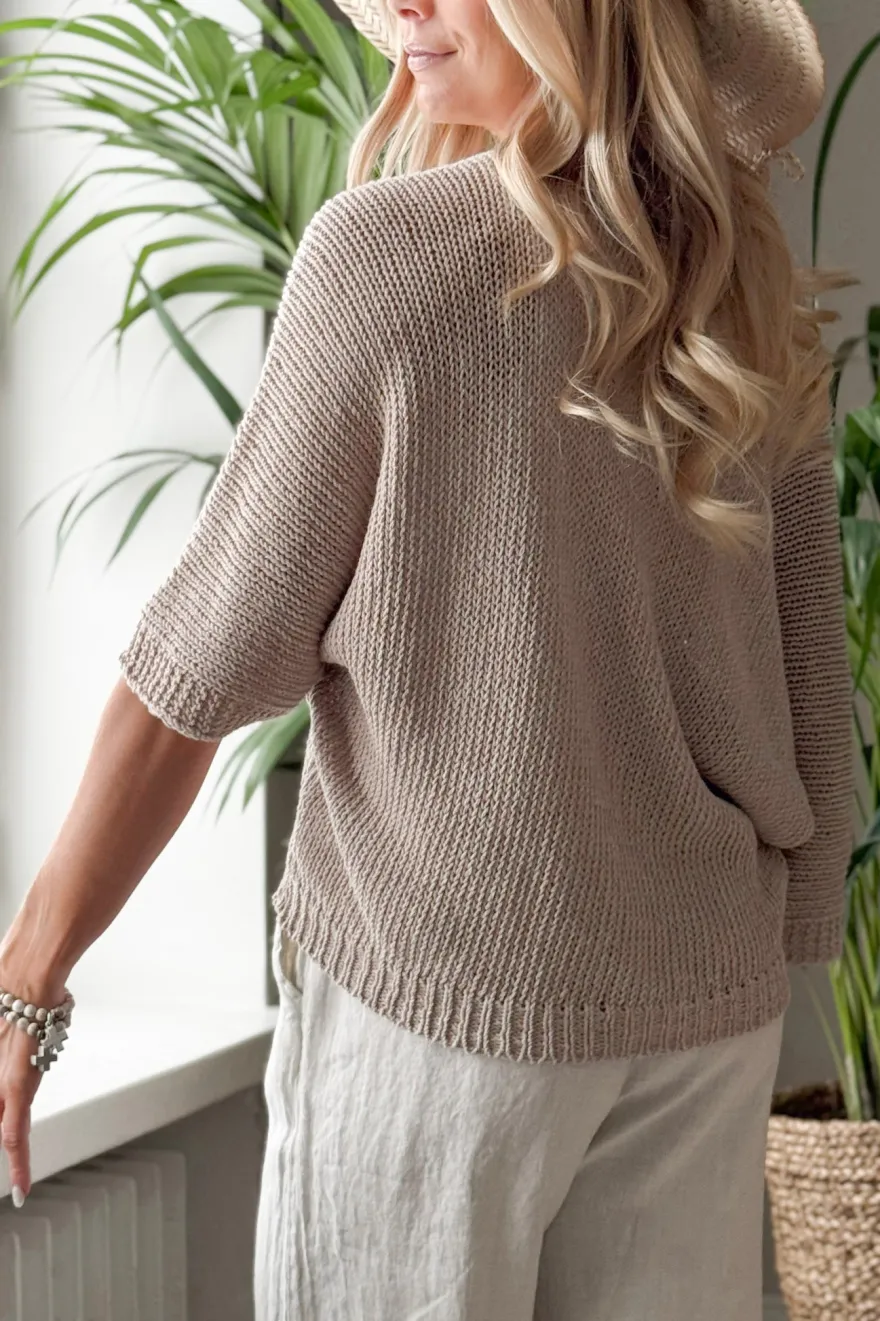 Deia puuvillaneule, beige