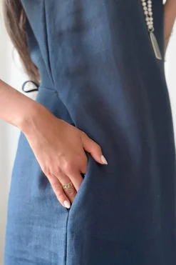 Diana pellavamekko, navy