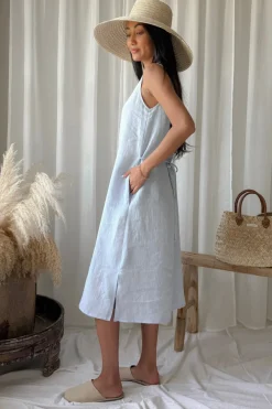 Diana pellavamekko, oxford blue