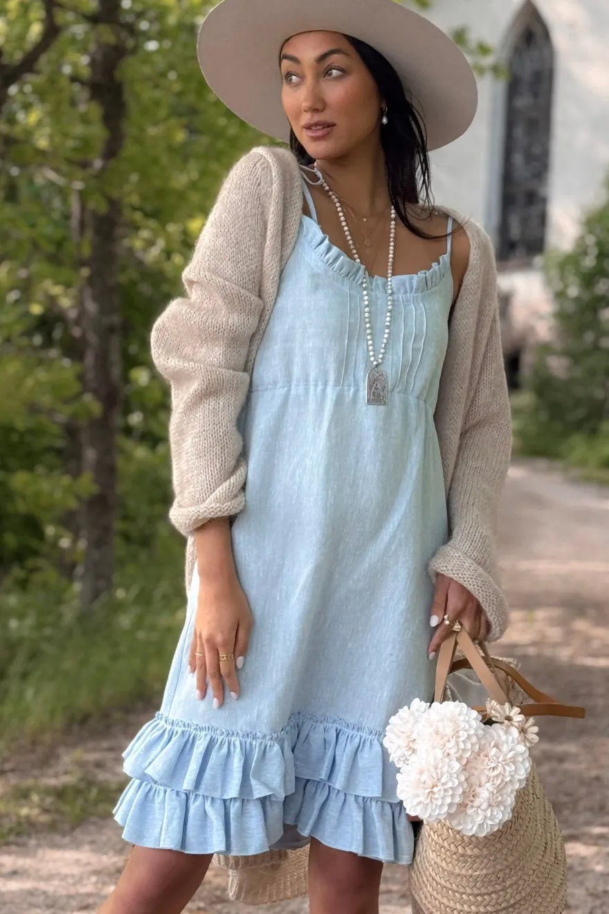 Donna pellavamekko, oxford blue
