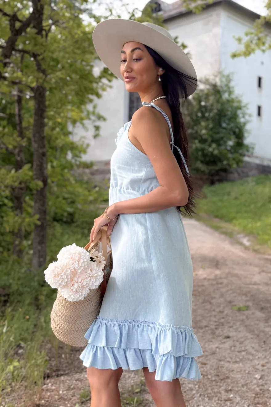 Donna pellavamekko, oxford blue