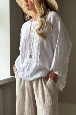 Edell pellavapaita, valkoinen