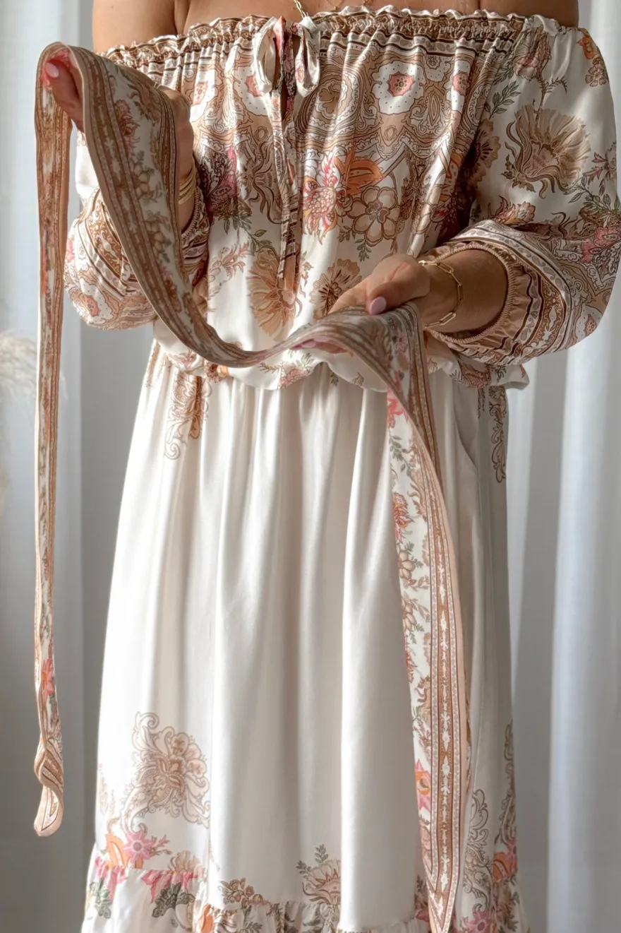 Eloise huivi, magic villa beige