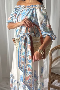 Eloise huivi, magic villa light blue