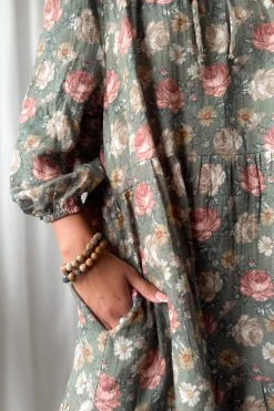 Emilia puuvillamekko, camo cottage floral