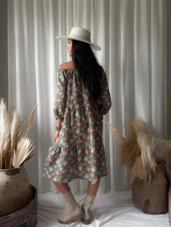 Emilia puuvillamekko, camo cottage floral