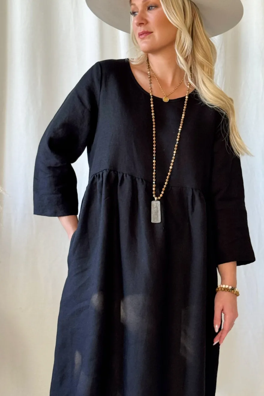 Emma pellavamekko, musta