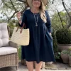 Emma pellavamekko, navy