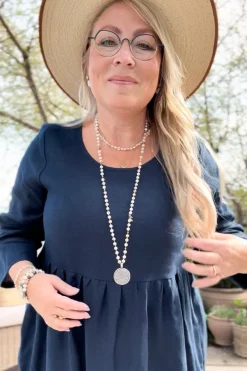 Emma pellavamekko, navy