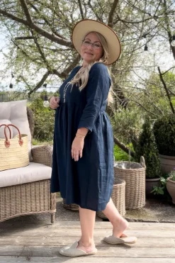 Emma pellavamekko, navy