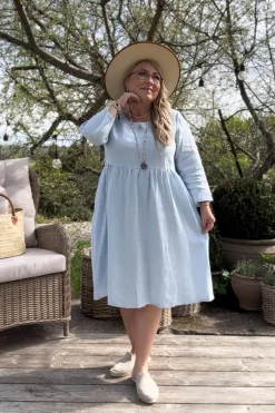 Emma pellavamekko, oxford blue
