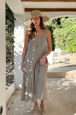 Encanto pellavamekko, taupe