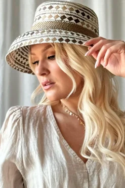 Fantasia sombrero hattu, beige ruskea