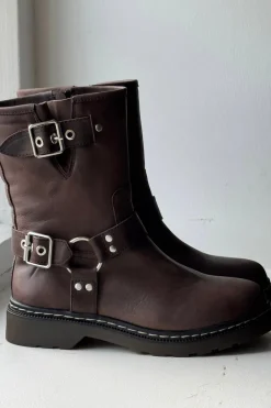 Feikon biker bootsit, chocolate