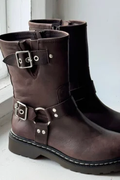 Feikon biker bootsit, chocolate