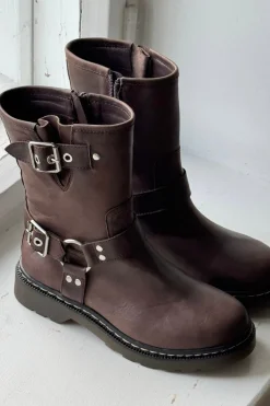 Feikon biker bootsit, chocolate