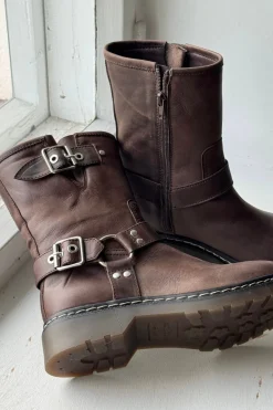 Feikon biker bootsit, chocolate
