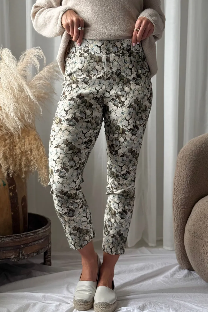 Fimi stretch housut, flower chocolat