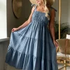 Florentino pellavamekko, denim blue