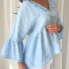 Frill dream pellavapaita, vaaleansininen