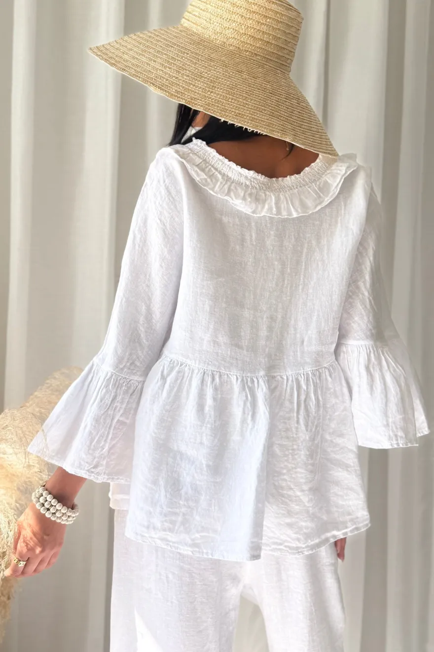 Frill dream pellavapaita, valkoinen