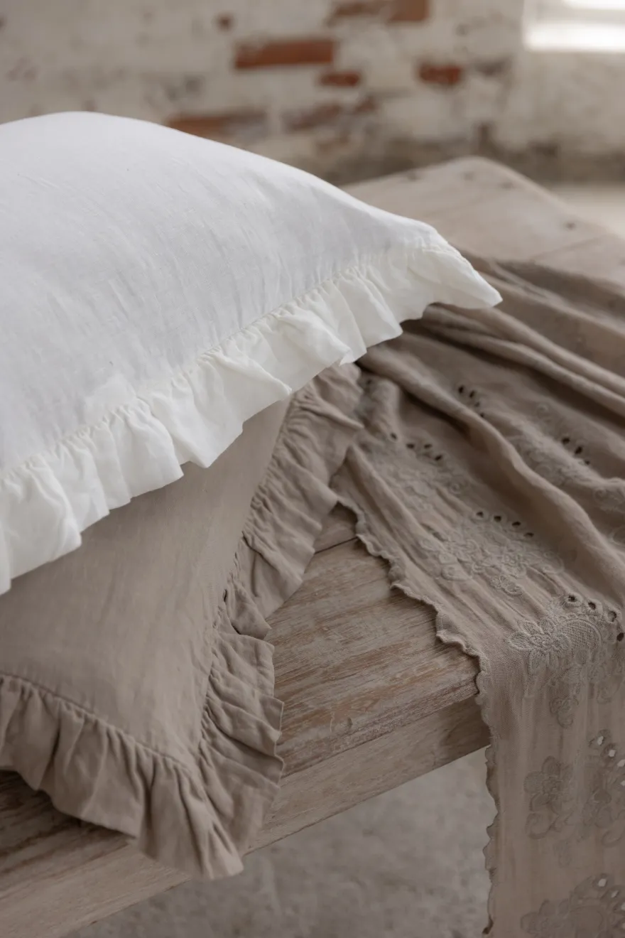 Frill pellavatyynyliina, antique white