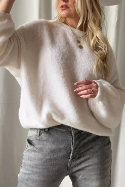 Gretta alpakkaneule, luonnonvalkoinen