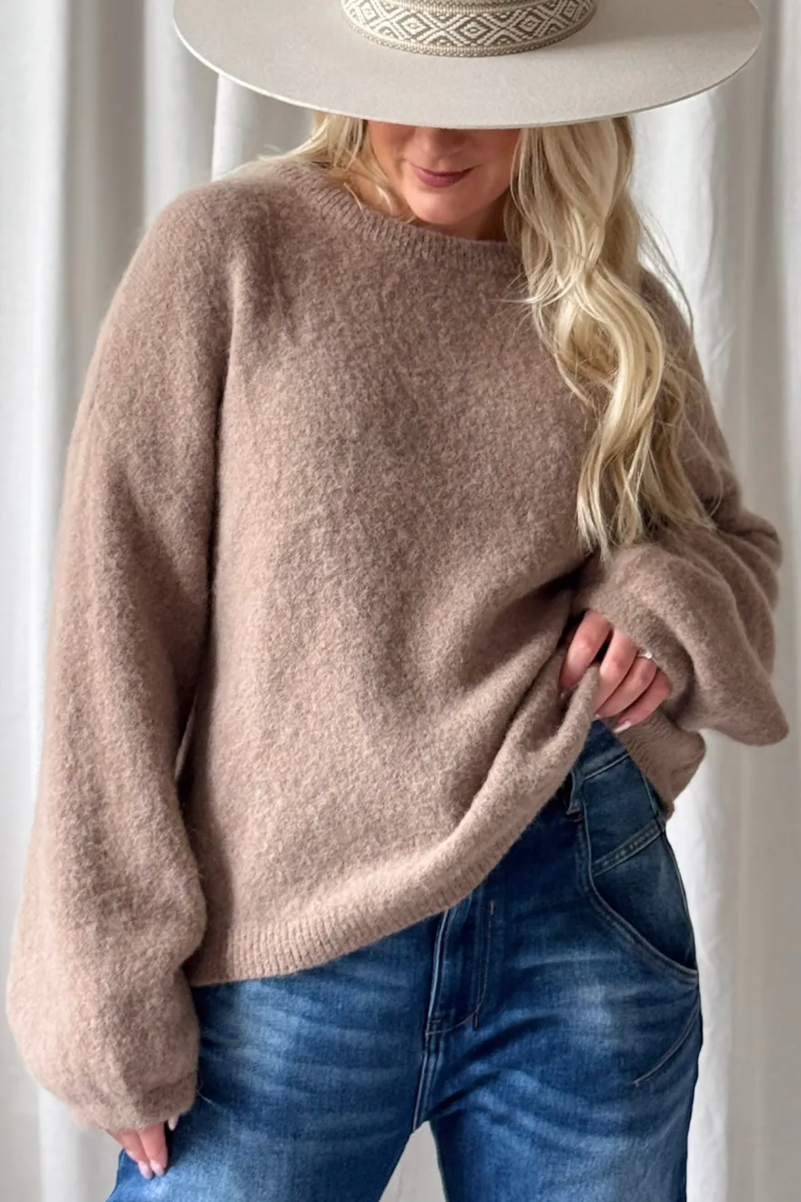 Gretta alpakkaneule, mocha