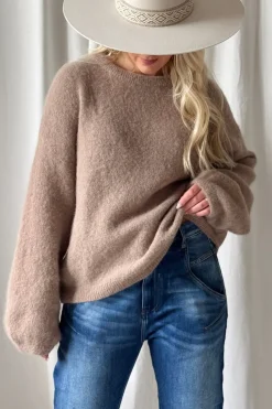 Gretta alpakkaneule, mocha