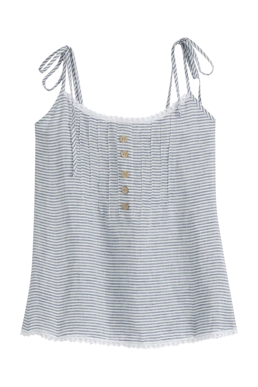 Hanko pellavatoppi, blue stripe