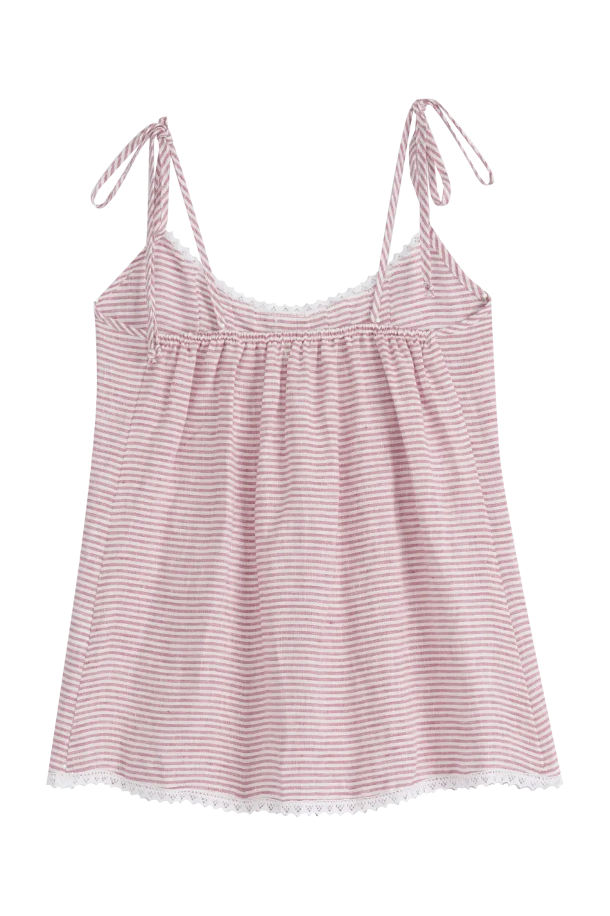 Hanko pellavatoppi, pink stripe