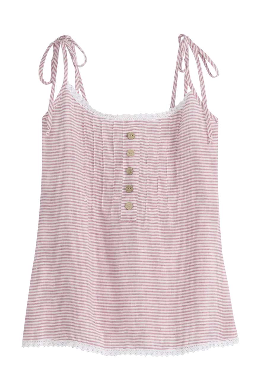 Hanko pellavatoppi, pink stripe
