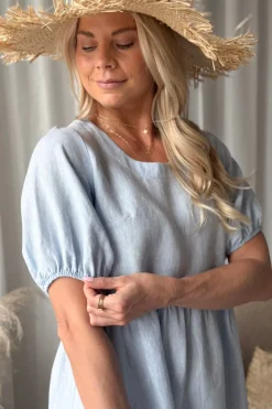 Helen pellavamekko, oxford blue