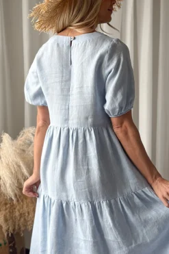 Helen pellavamekko, oxford blue