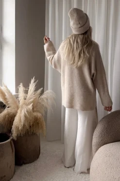 Irene alpakkasekoiteneule, beige