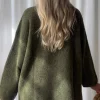 Irene alpakkasekoiteneule, forest green