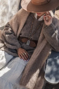 Irene alpakkasekoiteneule, taupe