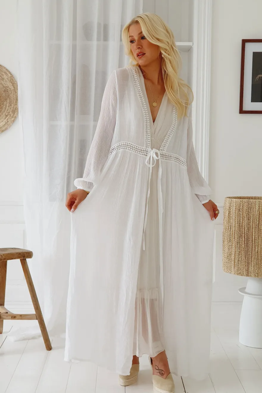 Iris kaftaani, valkoinen