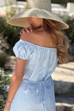 Isabel pellavamekko, oxford blue