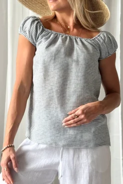 Isabel pellavapaita, blue stripe