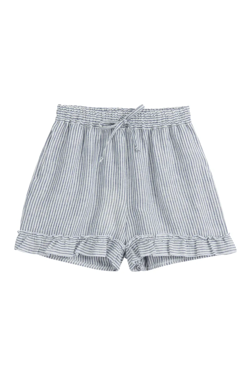 Isolde pellavashortsit, blue stripe