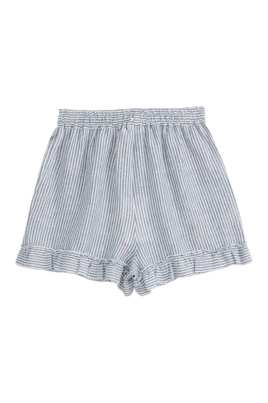 Isolde pellavashortsit, blue stripe