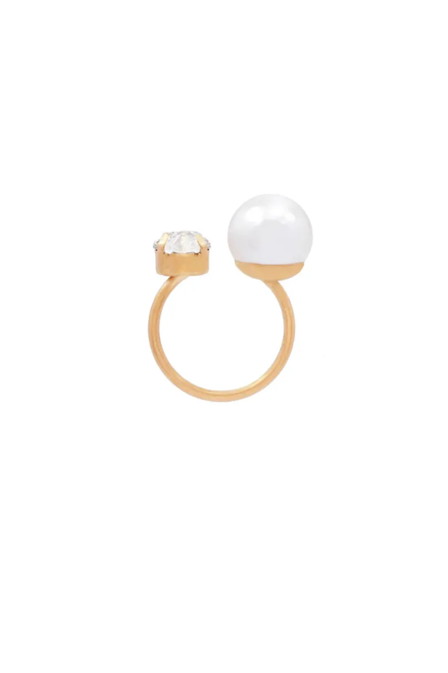 Ivy sormus, white pearl