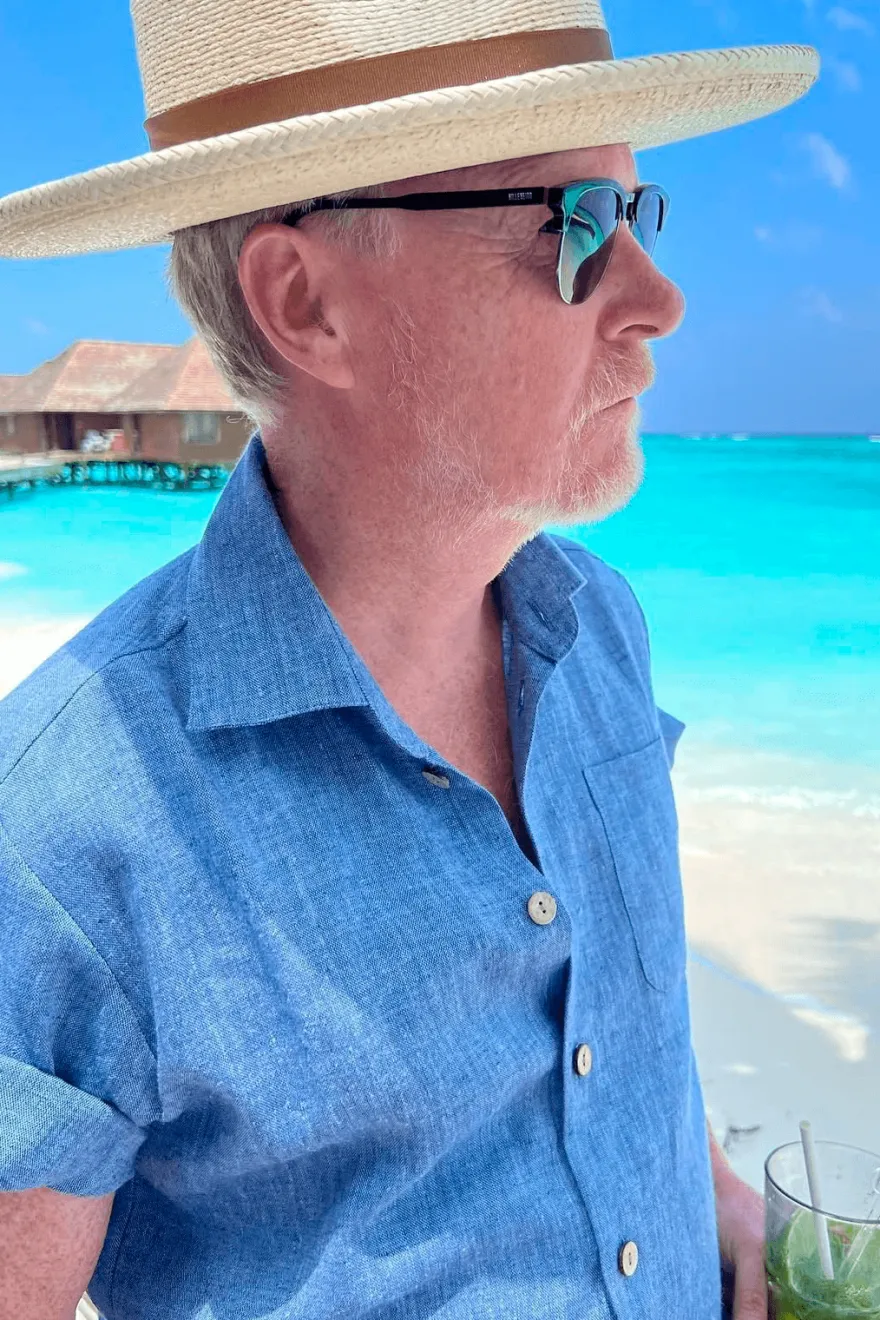 Johan pellavapaita, denim sininen