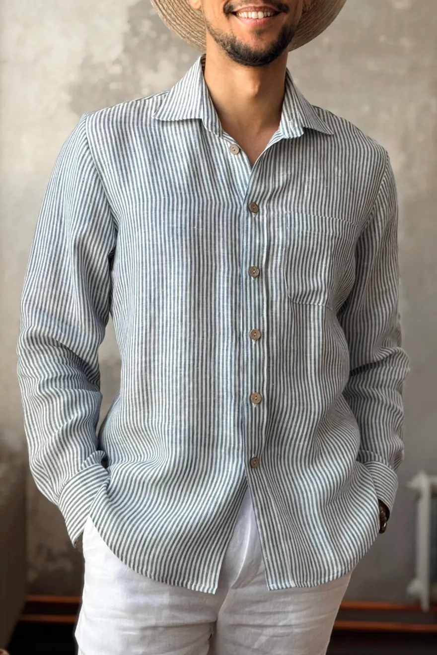 John pellavapaita, blue stripe